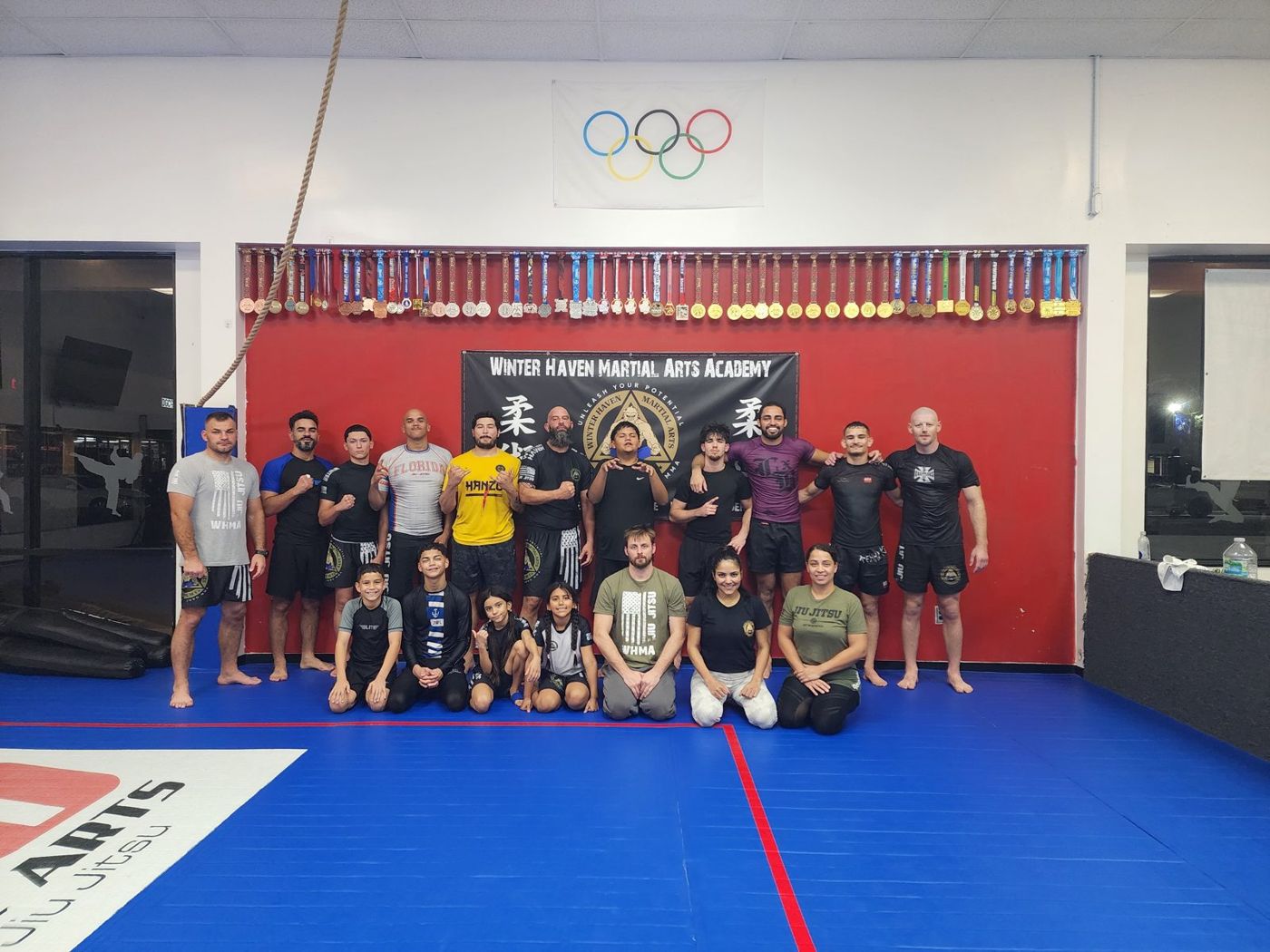 Adult no-gi jiu-jitsu class group photo in Winter Haven, Florida