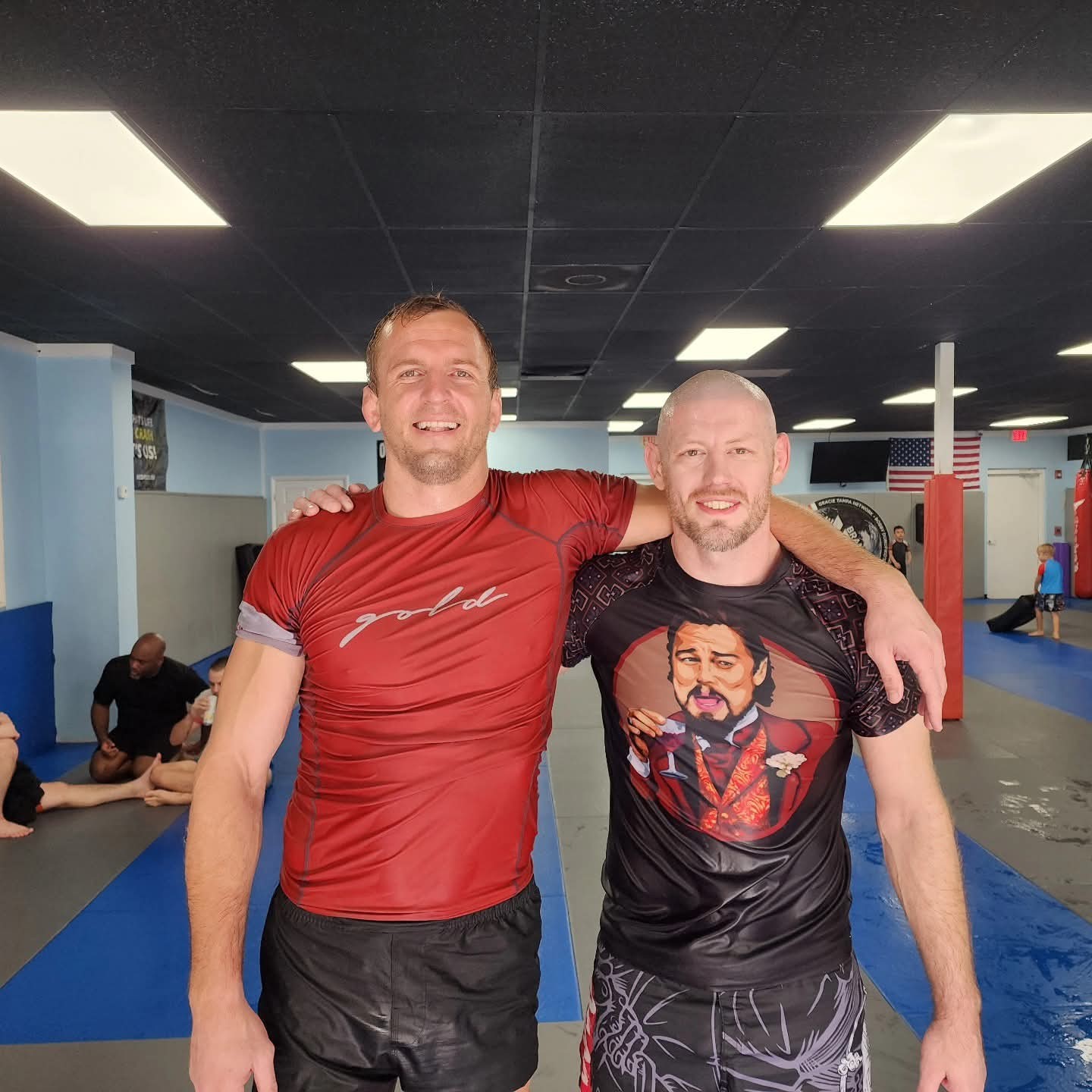 Coaches Alex Blekherov and Vadym Synyavsky on the mats at Winter Haven Martial Arts Academy