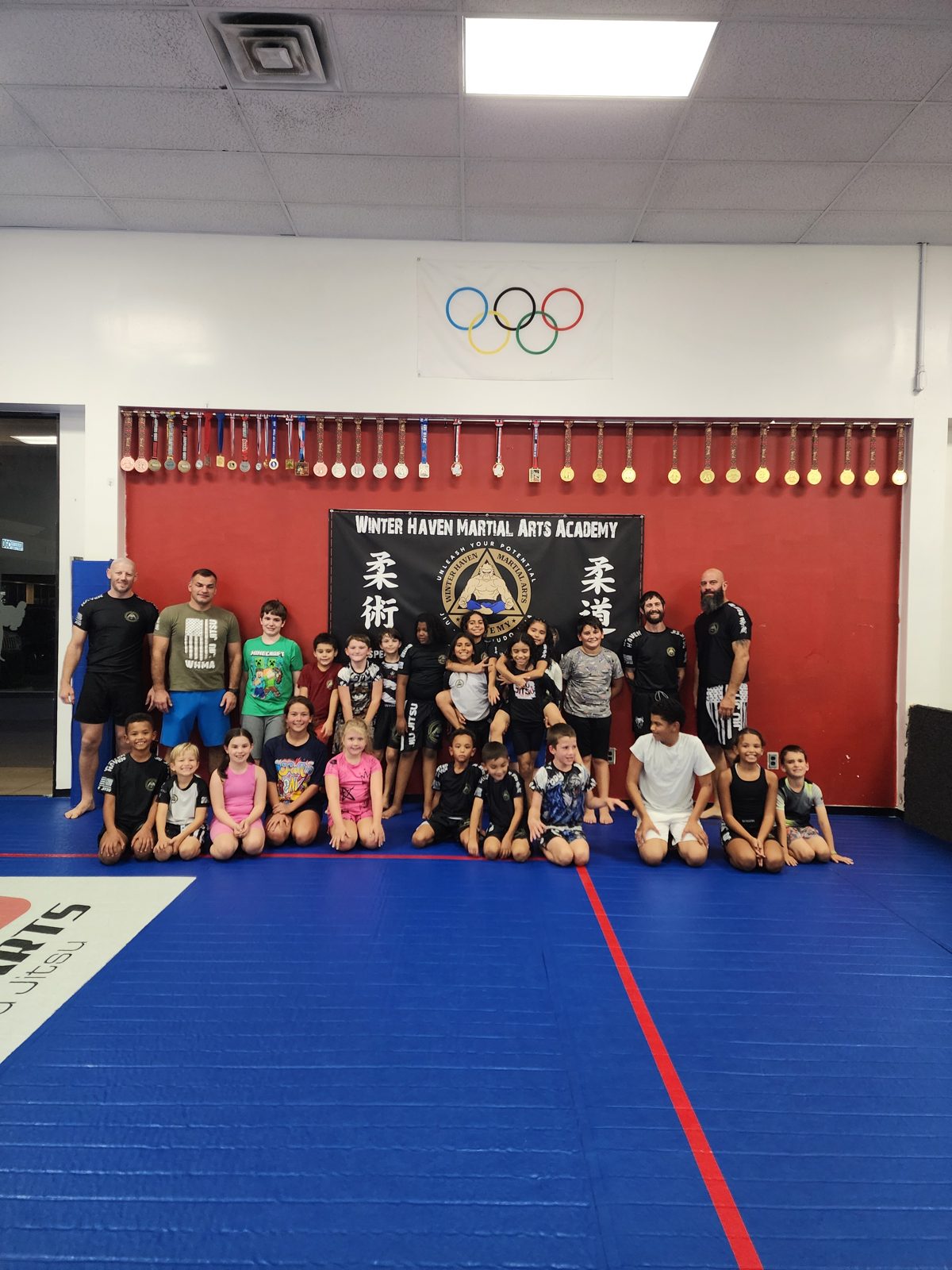 Team photo of students after training at Winter Haven Martial Arts Academy